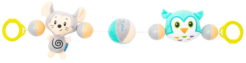 Baby Mix pliušinis pelės ir pelėdos vežimėlio barškutis