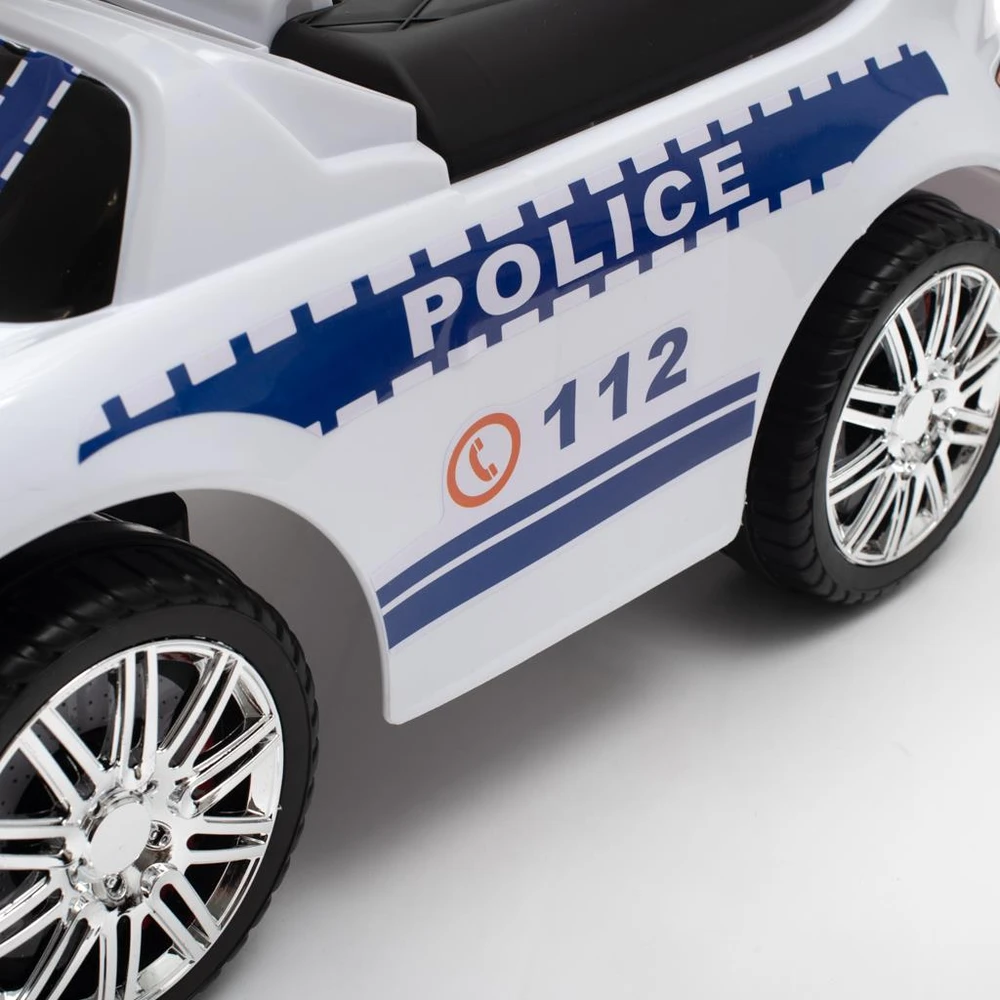 Baby Mix POLICE baltas kūdikio šokliukas su garsais ir atrama