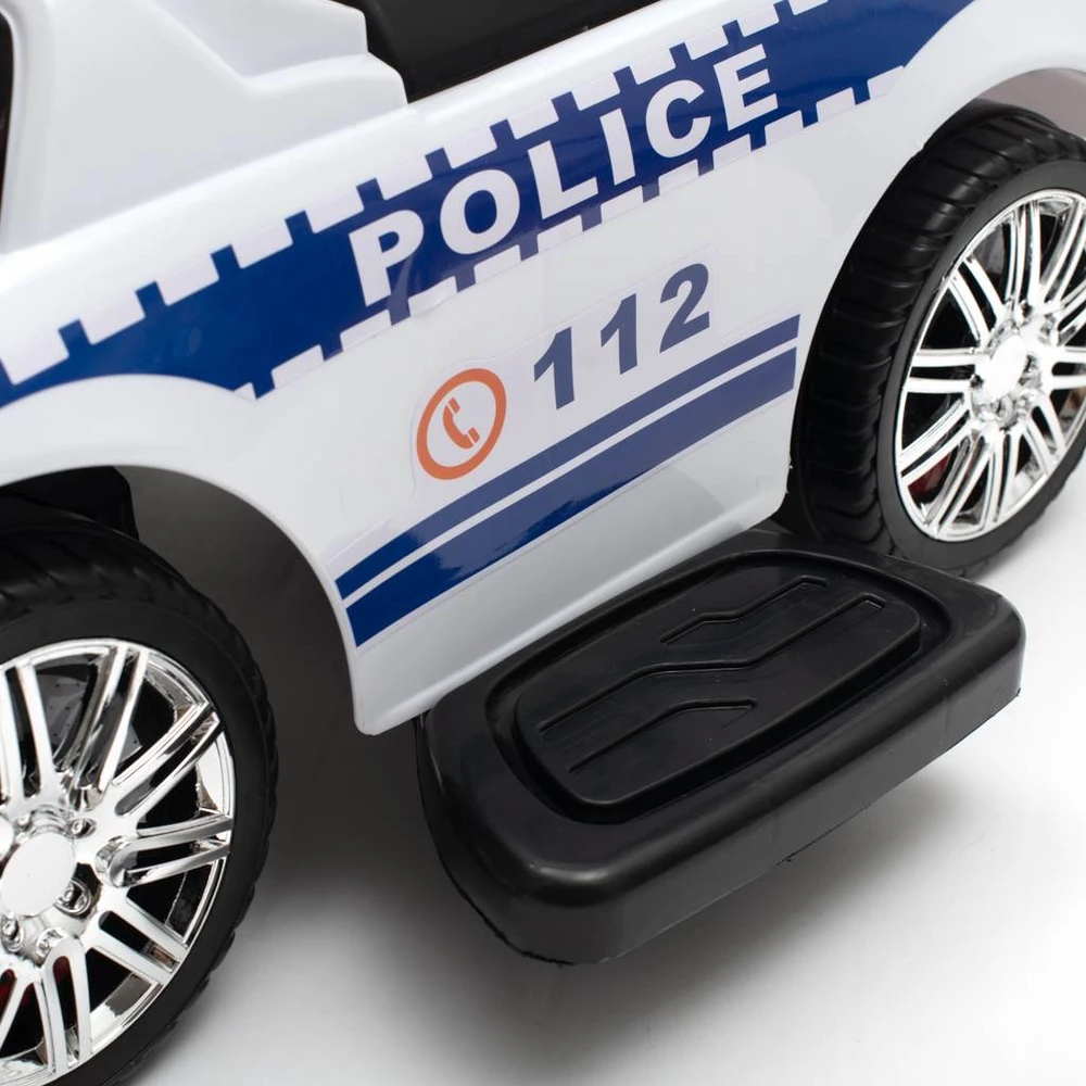 Baby Mix POLICE baltas kūdikio šokliukas su garsais ir atrama