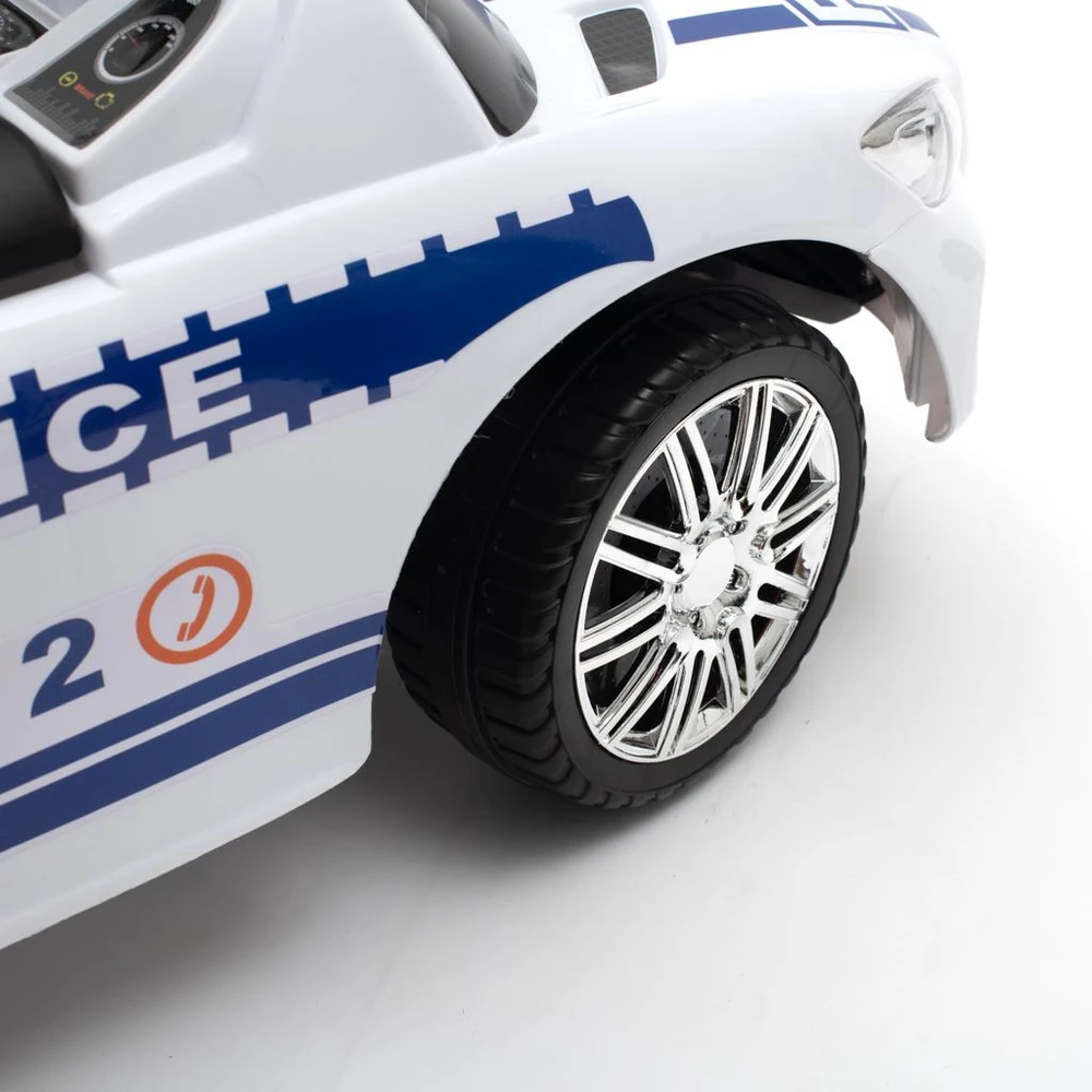 Baby Mix POLICE baltas kūdikio šokliukas su garsais ir atrama
