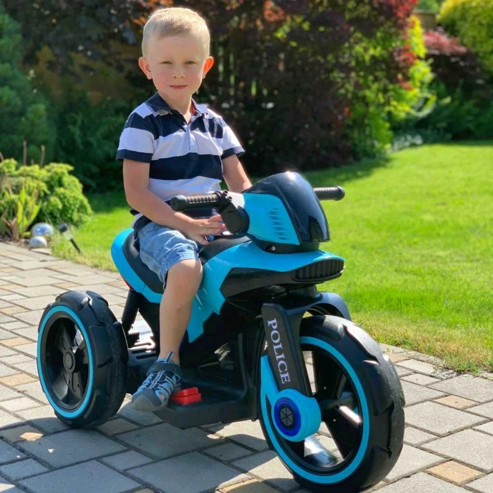 Baby Mix POLICE elektrinis baltas motociklas