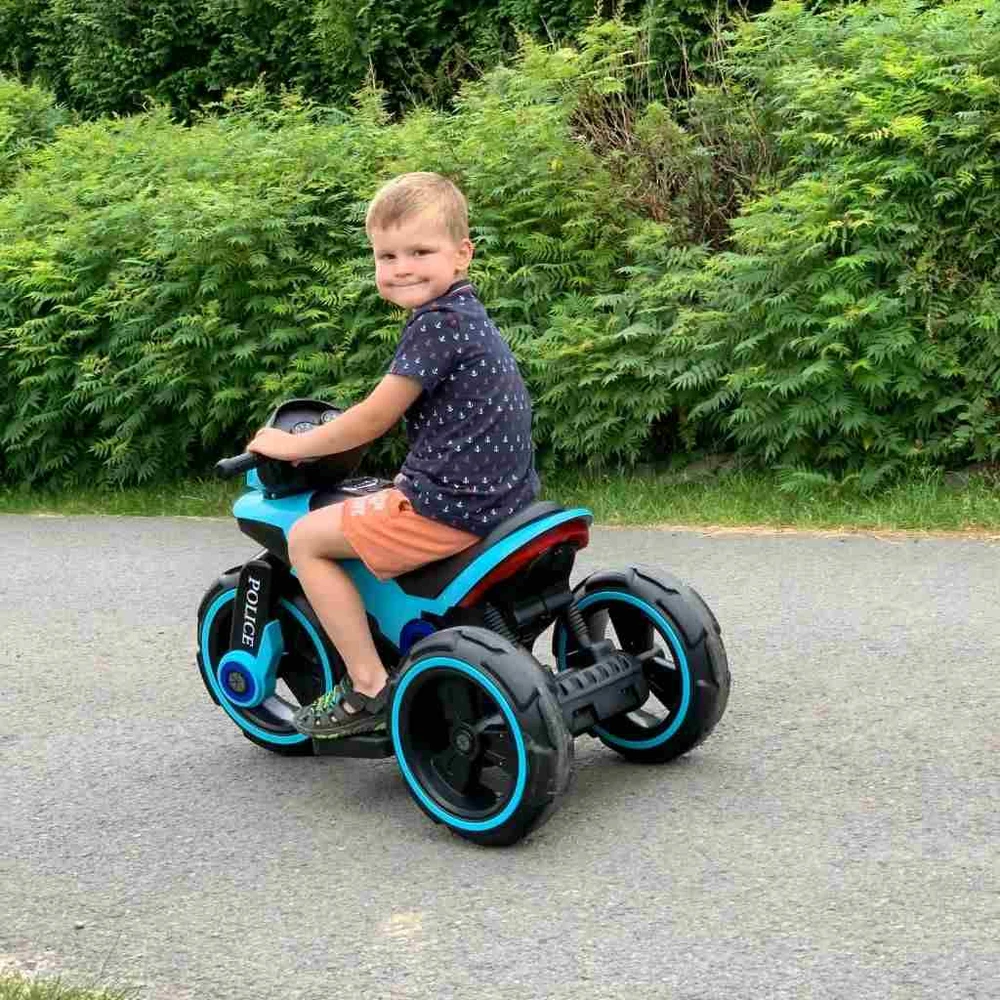 Baby Mix POLICE elektrinis baltas motociklas