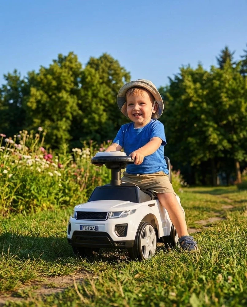 Baby Mix Prime baltos odos visureigis-važiuoklė vaikams