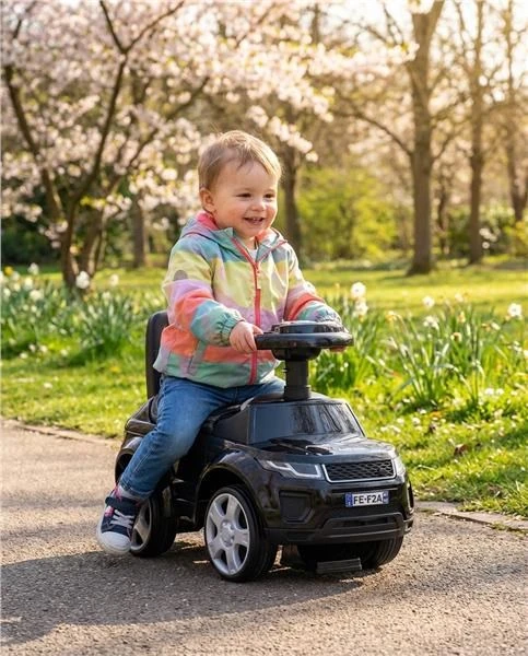 Baby Mix Prime SUV važiuojamas žaislas iš juodos odos