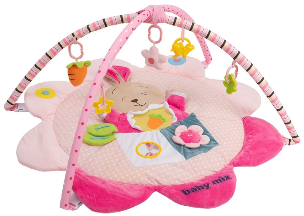 BABY MIX 45511 Mokomasis kilimėlis Naminiai gyvūnai (Rožinė Rabbit)
