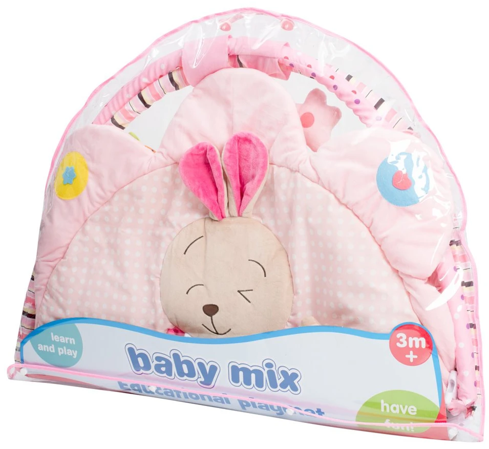 BABY MIX 45511 Mokomasis kilimėlis Naminiai gyvūnai (Rožinė Rabbit)