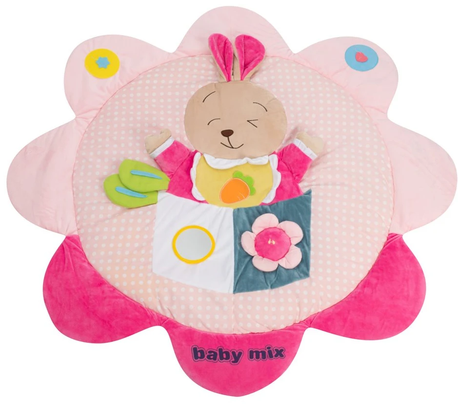 BABY MIX 45511 Mokomasis kilimėlis Naminiai gyvūnai (Rožinė Rabbit)