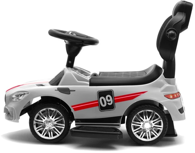 Baby Mix RACER baltas kūdikio šokliukas su garsais ir atrama