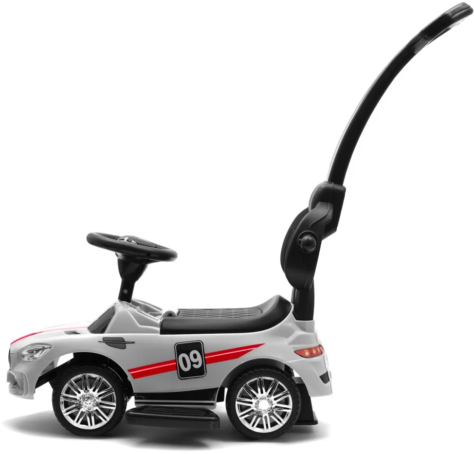 Baby Mix RACER baltas kūdikio šokliukas su garsais ir atrama