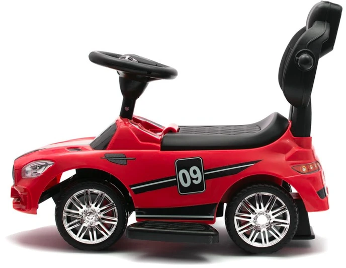 Baby Mix RACER Raudona – vaikiškas šokinukas su garsais ir atrama rankoms