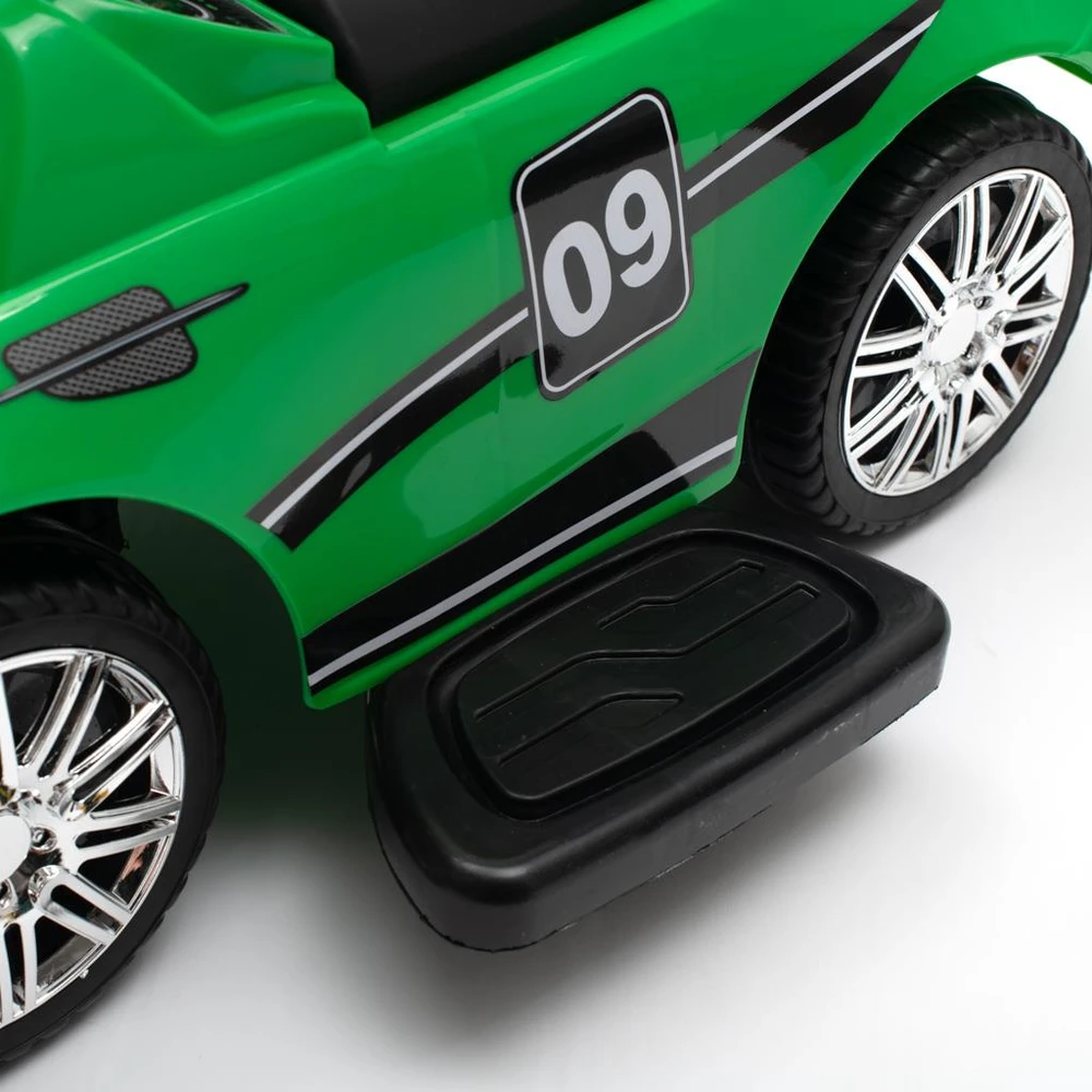 Baby Mix RACER žalias kūdikių šokliukas su garsu ir atrama rankoms