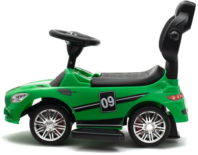 Baby Mix RACER žalias kūdikių šokliukas su garsu ir atrama rankoms