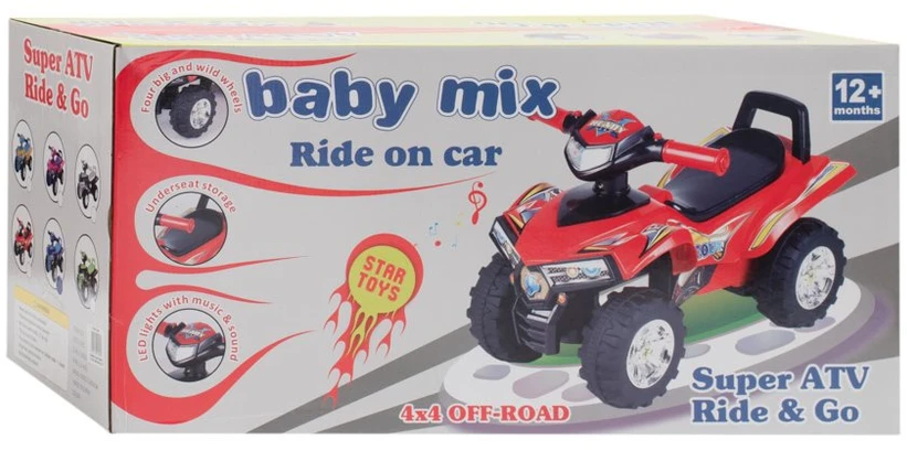 Baby Mix raudonas keturratis su garsais