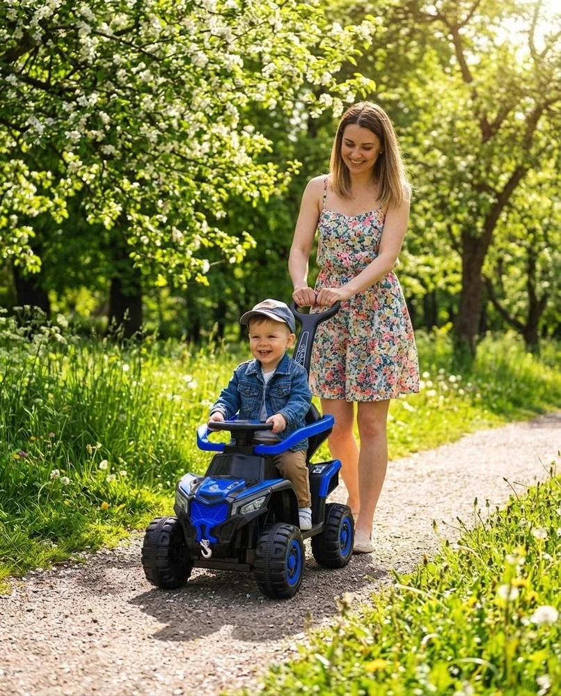 Baby Mix Ruggy elektrinis paspirtukas su mėlynu kreipiamuoju strypu