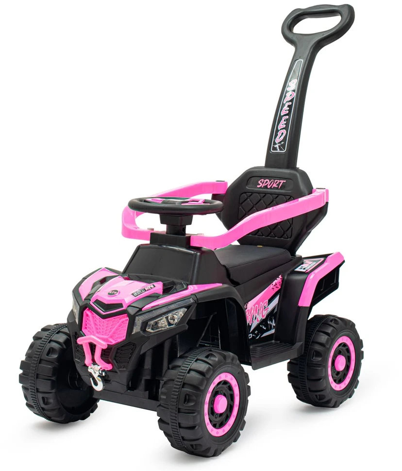 Baby Mix Ruggy elektrinis paspirtukas su vairavimo rankena, rožinis