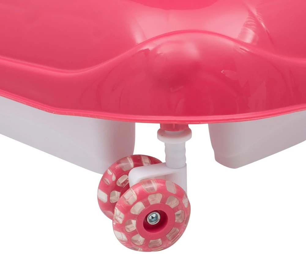 Baby Mix vaikštynė su vairu ir rožiniais silikoniniais ratukais