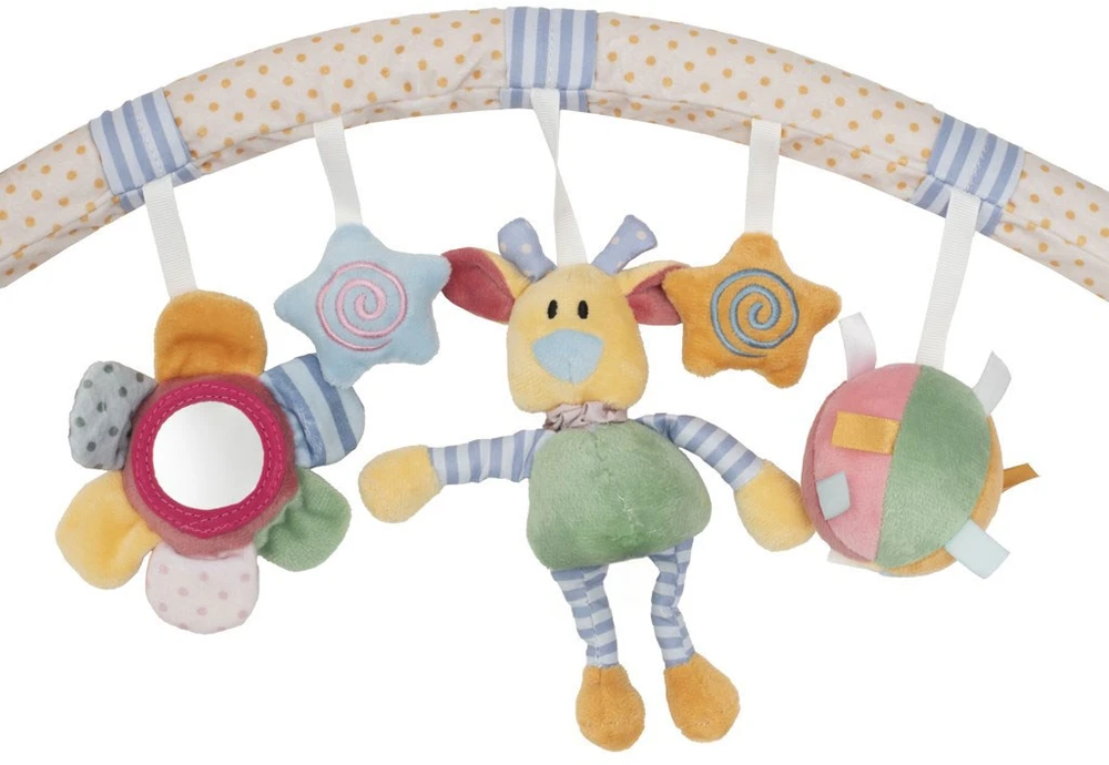 Baby Mix vežimėlio žaislų rinkinys su gėlėmis, meškiuku ir žvaigždutėmis