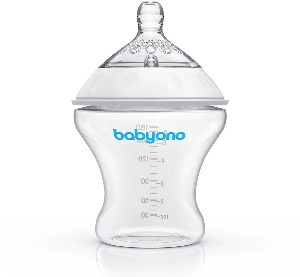 BabyOno Dieglių nesukeliantis buteliukas NATURAL NURSING 180 ml
