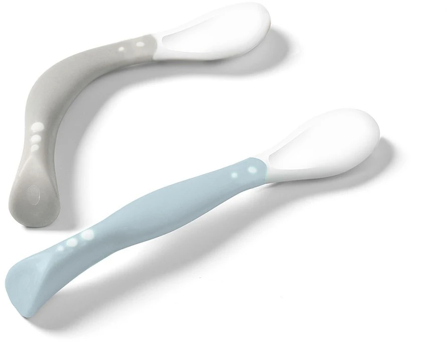 Baby Ono Plastikiniai šaukšteliai kūdikiams BabyOno, pilki, 1066/04, 2 vnt.
