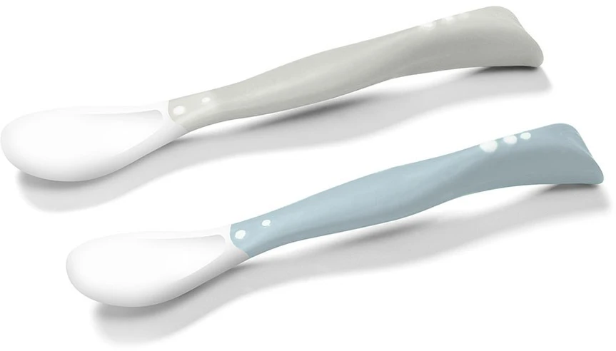 Baby Ono Plastikiniai šaukšteliai kūdikiams BabyOno, pilki, 1066/04, 2 vnt.
