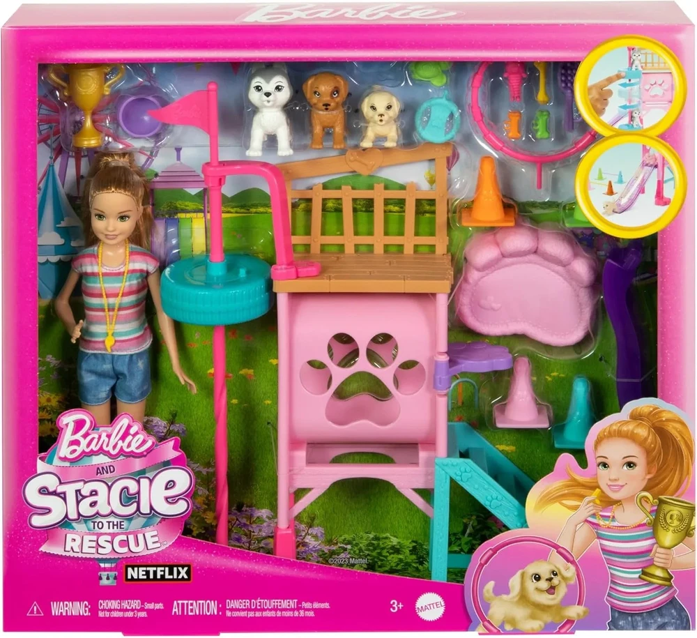 Lėlė Barbie and Stacie Puppy Obstacle Course HRM10 Mattel