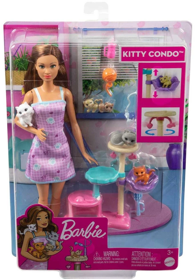 Lėlė Barbie su kačiukų nameliu Kitty Condo HHB70