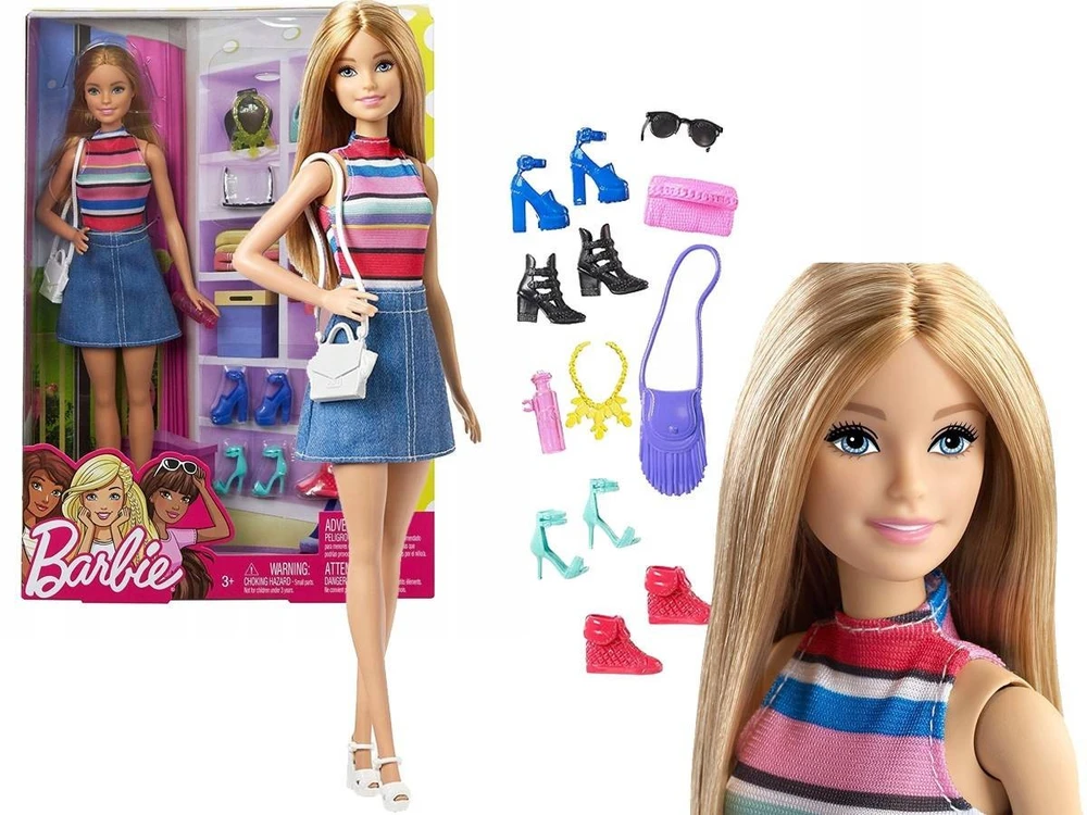 Barbie Barbė su 11 aksesuarų FVJ42