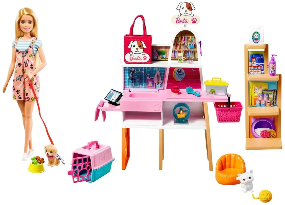 Barbie lėlių žaidimų rinkinys Gyvūnėlių butikėlis GRG90 Mattel