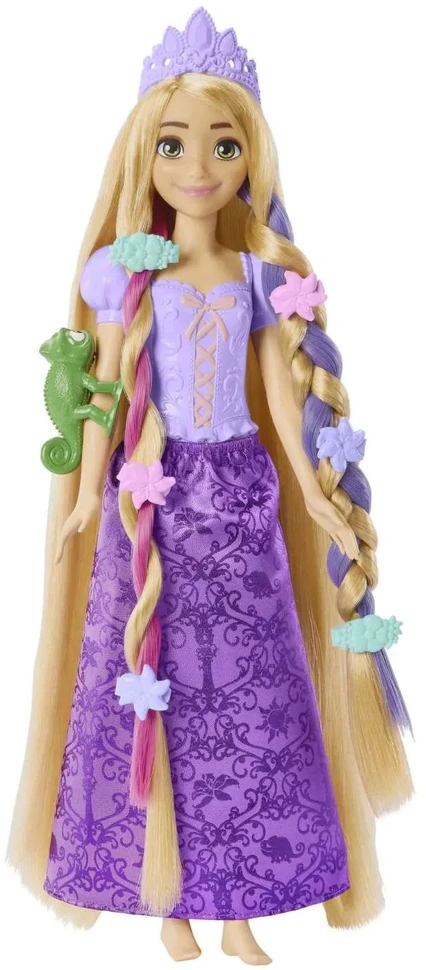 Barbie Mattel Disney Princess Rapunzel lėlė su plaukų priedais HLW18