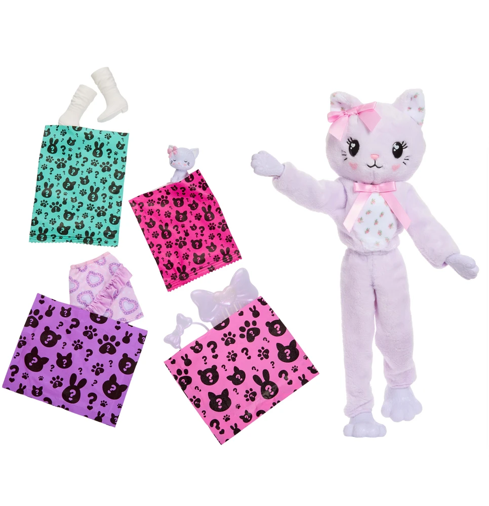 Mattel BARBIE CUTIE REVEAL CARE BEARS SWEET BOWS siurprizų rinkinys – katytė (JJP64)