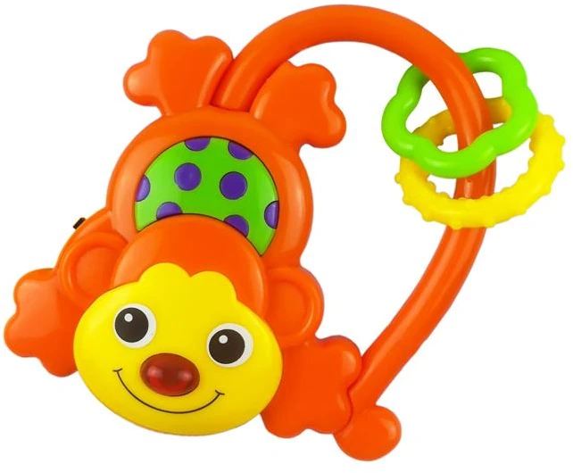 Barškutis su garsais Baby Mix Monkey oranžinis