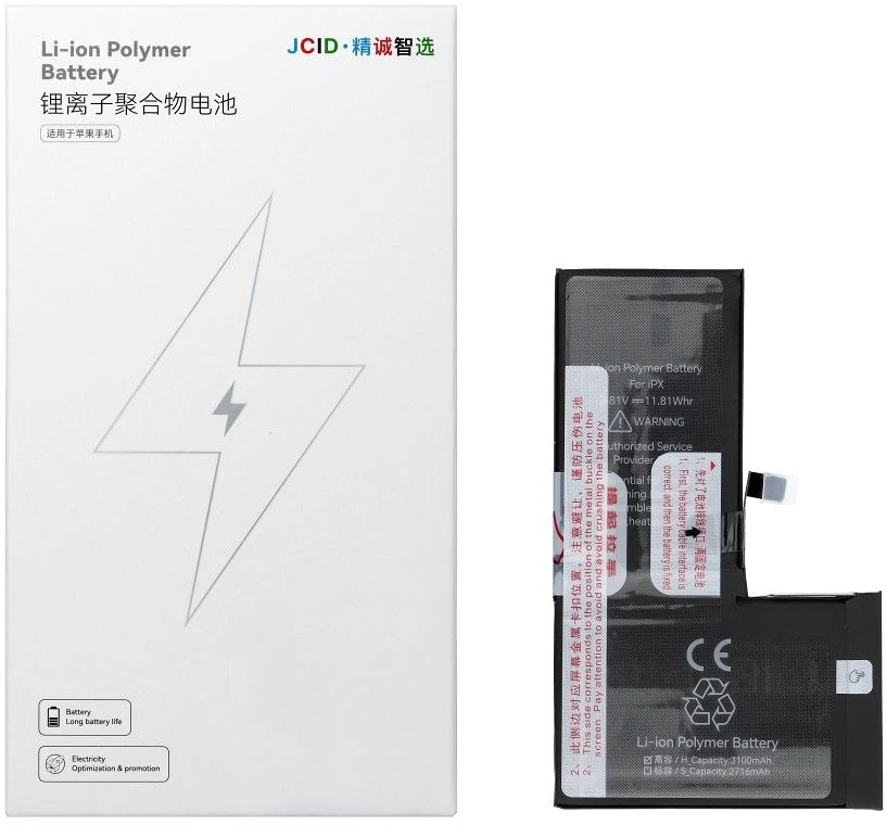 JCID iPhone X baterija 3100 mAh (didelės talpos)