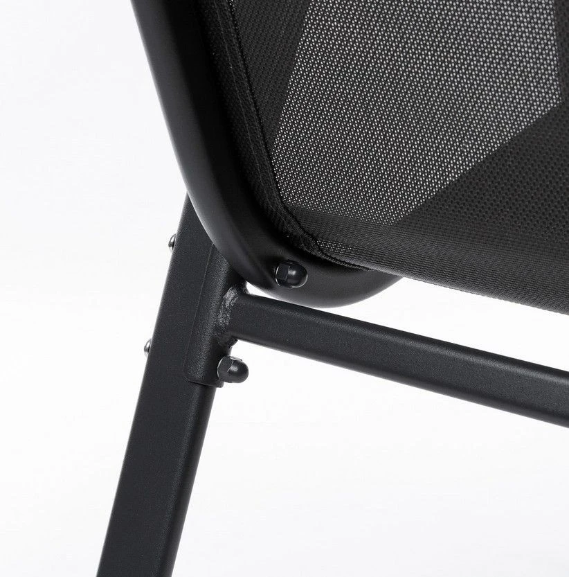 Bauerkraft 2 kėdžių rinkinys – modernios juodos metalinės sodo kėdės