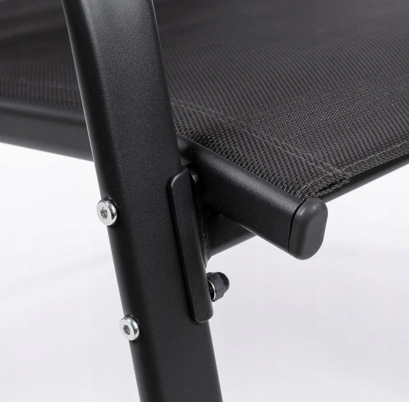 Bauerkraft 2 kėdžių rinkinys – modernios juodos metalinės sodo kėdės