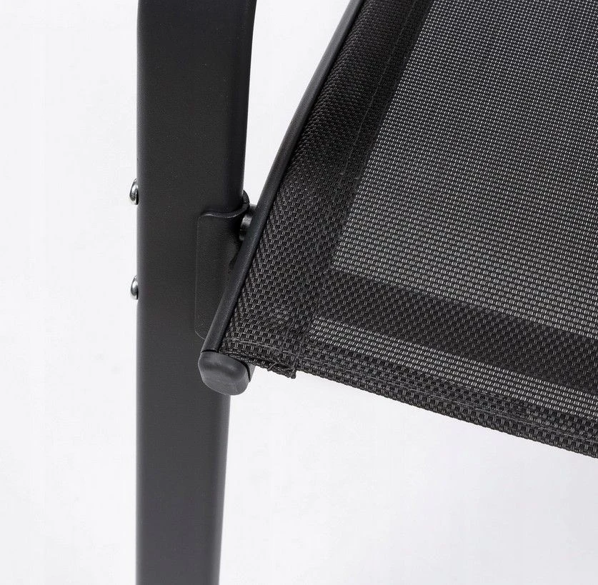 Bauerkraft 2 kėdžių rinkinys – modernios juodos metalinės sodo kėdės