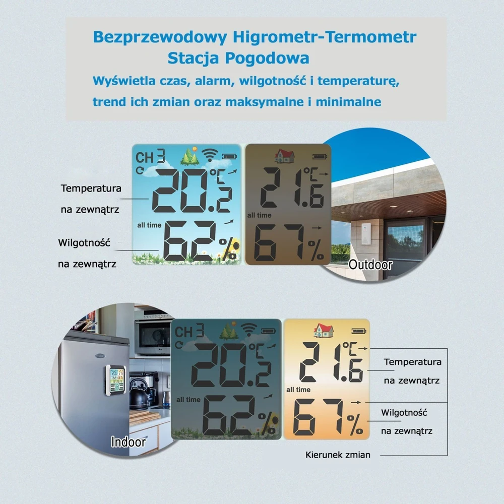 Bauerkraft Belaidė oro stoties termometras, drėgmėmačiu, laikrodis su žadintuvu