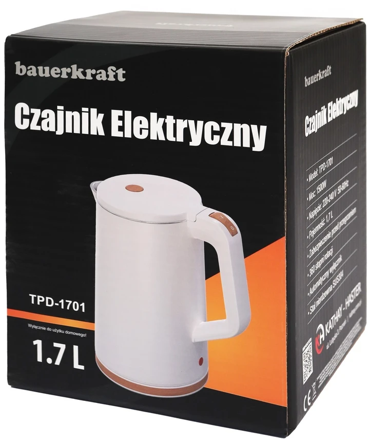 Bauerkraft Elektrinis virdulys 1.7 l 1500 W su besisukančia baze