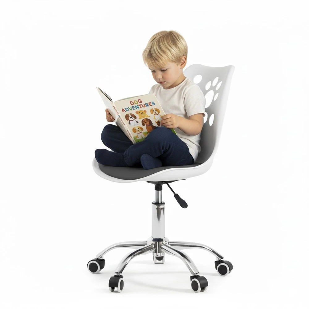 Bauerkraft Ergonomiška pasukama biuro kėdė vaikams balta-pilka