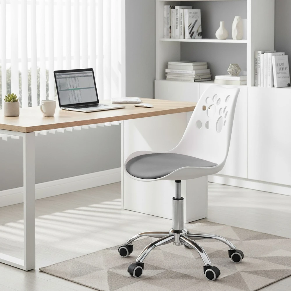 Bauerkraft Ergonomiška pasukama biuro kėdė vaikams balta-pilka