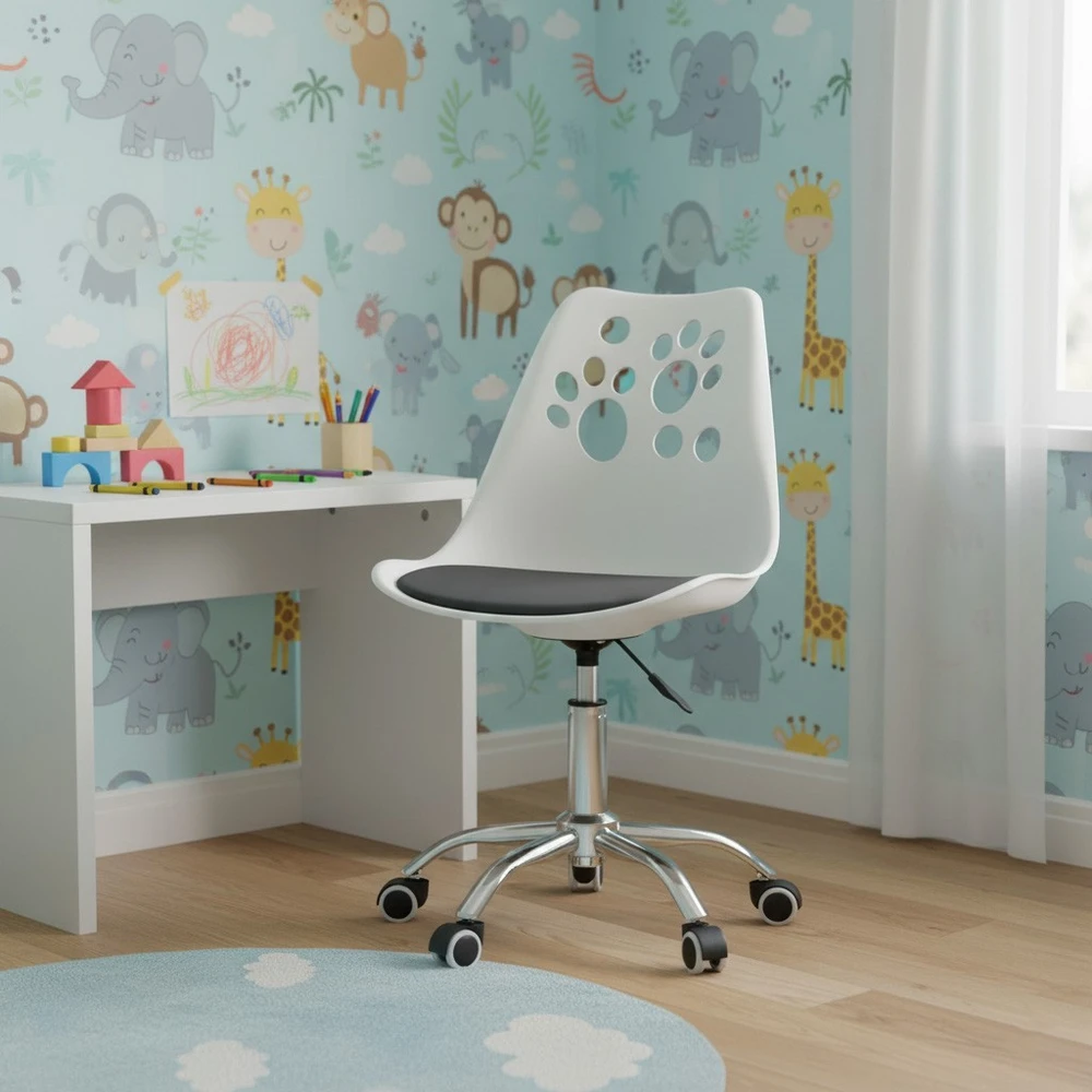 Bauerkraft Ergonomiška pasukama biuro kėdė vaikams balta-pilka