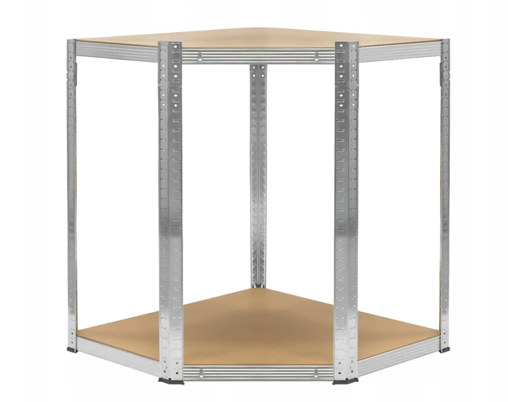 Bauerkraft Kampinė metalinė sandėlio lentyna, sidabrinė, 5 lentynos, 2in1, 180x90x90x40 cm