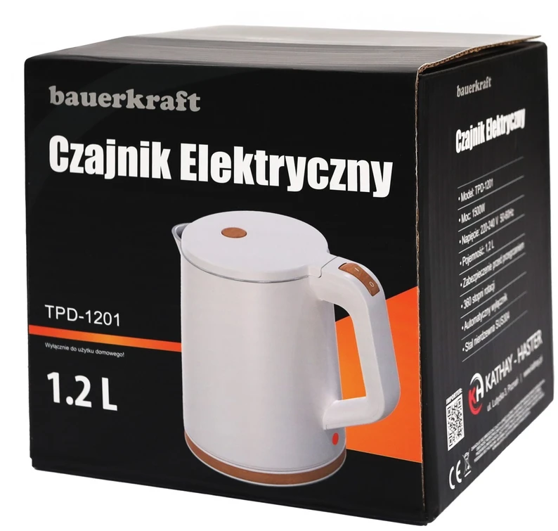 Bauerkraft Elektrinis virdulys 1500W 1.2L su besisukančiu pagrindu