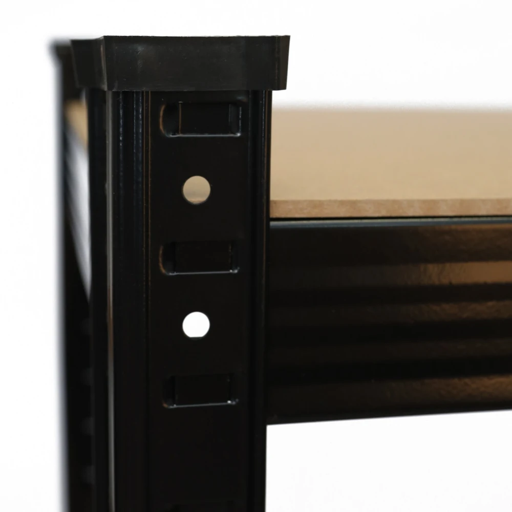 Bauerkraft Metalinė juoda sandėlio lentyna 2in1 su 5 šviesiomis lentynomis 150x75x30 cm