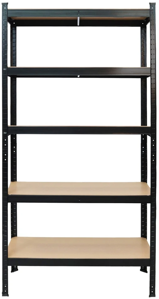 Bauerkraft Metalinė juoda sandėlio lentyna 2in1 su 5 šviesiomis lentynomis 150x75x30 cm