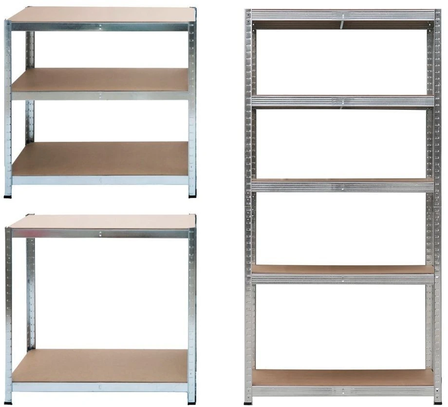 Bauerkraft Metalinė sandėlio lentyna 2in1, 5 lentynos, 150x75x30 cm