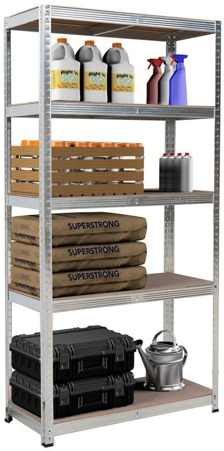 Bauerkraft Metalinė sandėlio lentyna 2in1, 5 lentynos, 180x90x40 cm