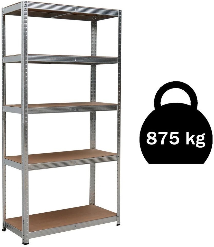 Bauerkraft Metalinė sandėlio lentyna 2in1, 5 lentynos, 180x90x40 cm