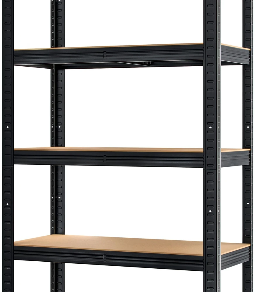 Bauerkraft Metalinė sandėlio lentyna juoda 2in1 5 šviesios lentynos 180x90x40 cm