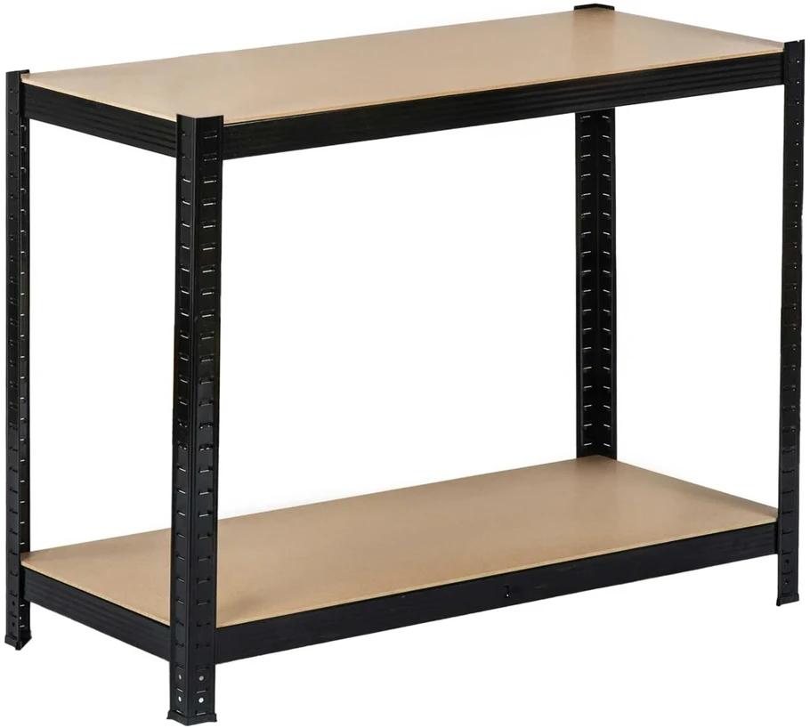 Bauerkraft Metalinė sandėlio lentyna juoda 2in1 5 šviesios lentynos 180x90x40 cm