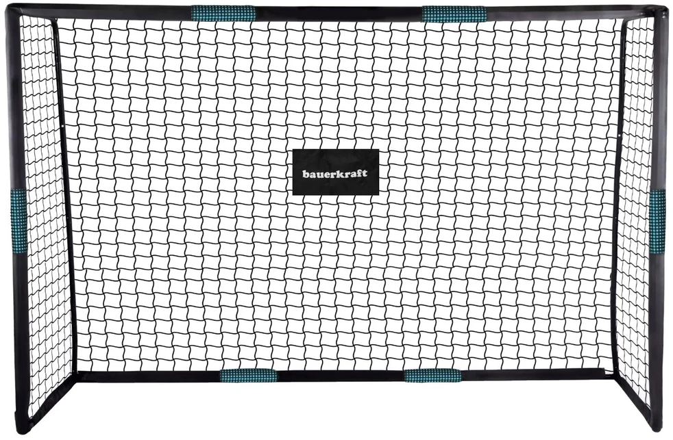 Bauerkraft Metaliniai futbolo vartai su treniruočių tinklu žaidimui 180x120x60 cm juodos ir mėlynos spalvos